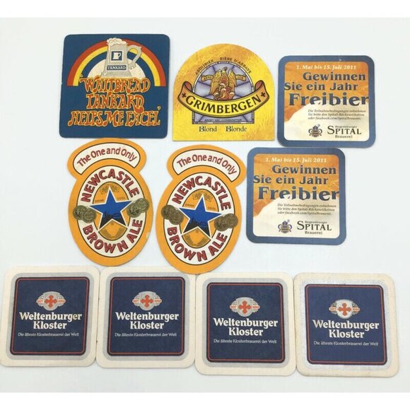 56 Beer Coaster Lot Vtg Cardboard European German Bier Pub Bar Brewery Man Cave - Picture 6 of 14